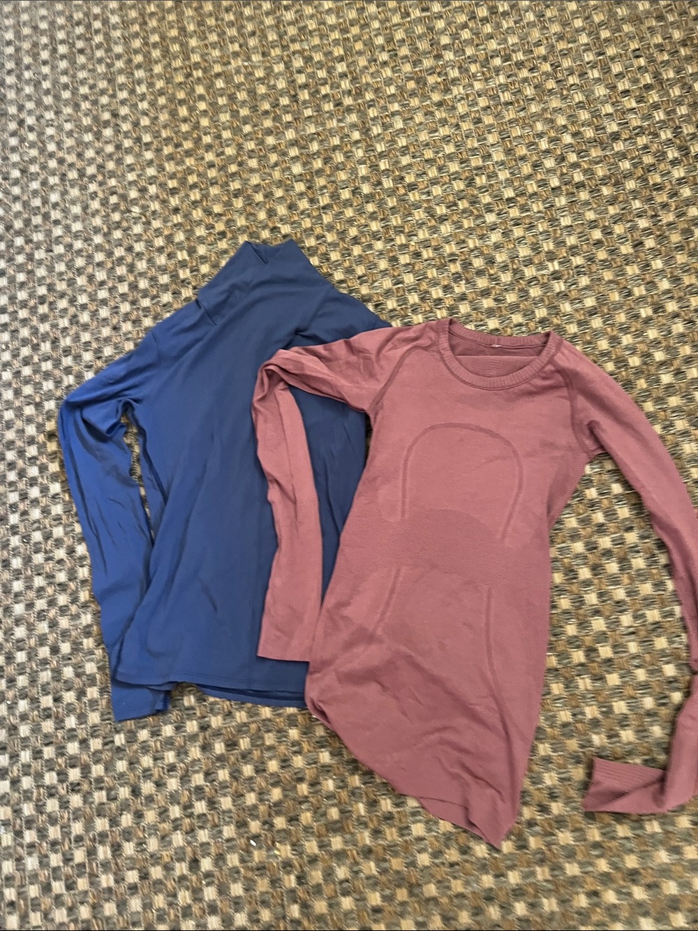 Lululemon long Sleeve Seamless Tops - Blue & rust small